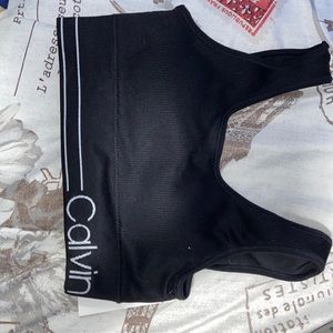 New black Calvin sports bra